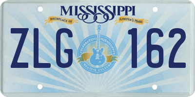 MS license plate ZLG162