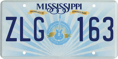 MS license plate ZLG163