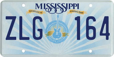 MS license plate ZLG164