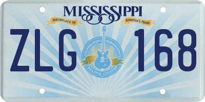 MS license plate ZLG168