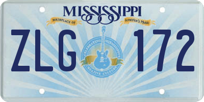 MS license plate ZLG172
