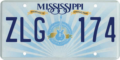 MS license plate ZLG174