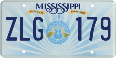 MS license plate ZLG179