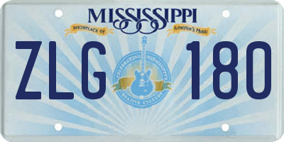 MS license plate ZLG180