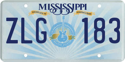 MS license plate ZLG183