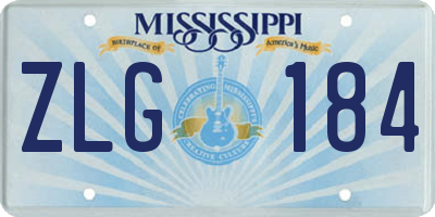 MS license plate ZLG184