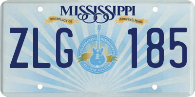MS license plate ZLG185