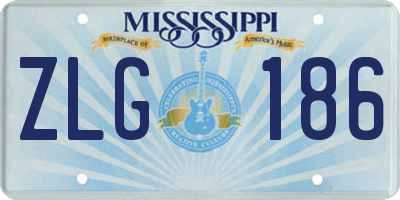 MS license plate ZLG186