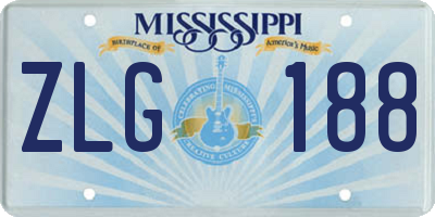 MS license plate ZLG188