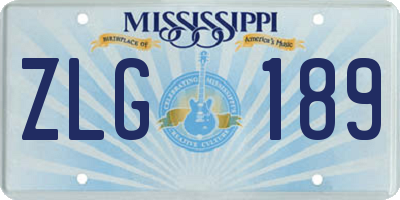 MS license plate ZLG189