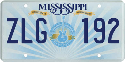 MS license plate ZLG192