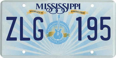 MS license plate ZLG195