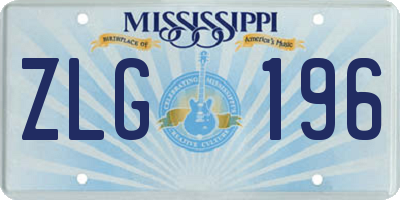 MS license plate ZLG196