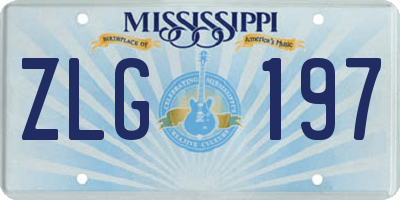 MS license plate ZLG197