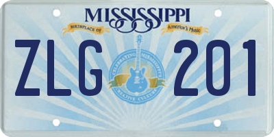 MS license plate ZLG201