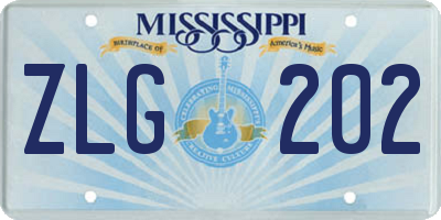 MS license plate ZLG202