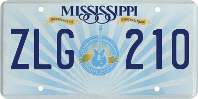 MS license plate ZLG210