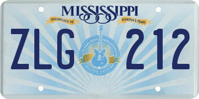 MS license plate ZLG212