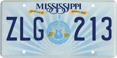 MS license plate ZLG213