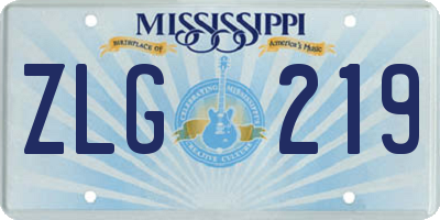 MS license plate ZLG219