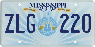 MS license plate ZLG220