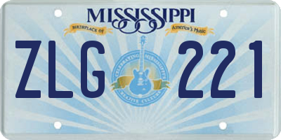 MS license plate ZLG221