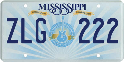 MS license plate ZLG222