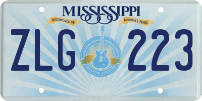 MS license plate ZLG223