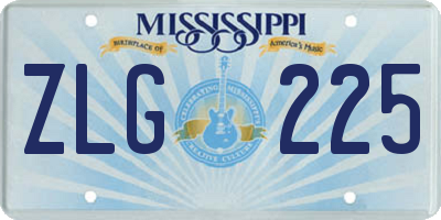 MS license plate ZLG225