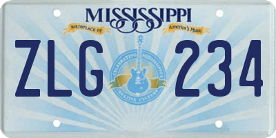 MS license plate ZLG234