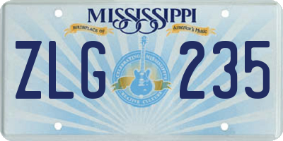 MS license plate ZLG235