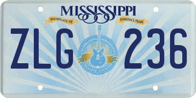 MS license plate ZLG236