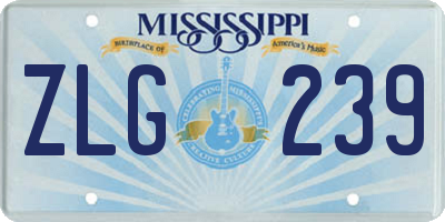 MS license plate ZLG239