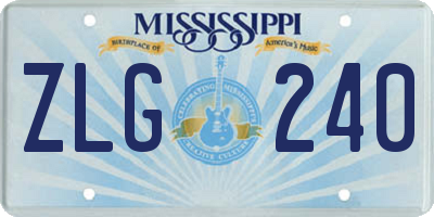 MS license plate ZLG240