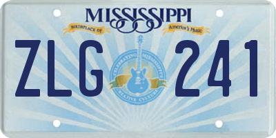 MS license plate ZLG241