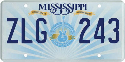 MS license plate ZLG243