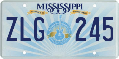 MS license plate ZLG245