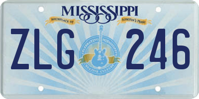 MS license plate ZLG246