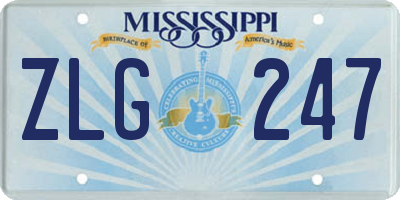 MS license plate ZLG247