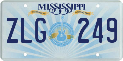 MS license plate ZLG249