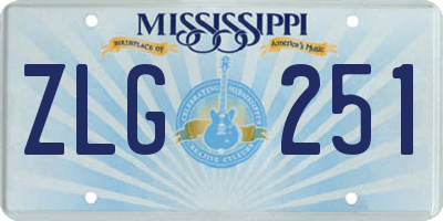MS license plate ZLG251