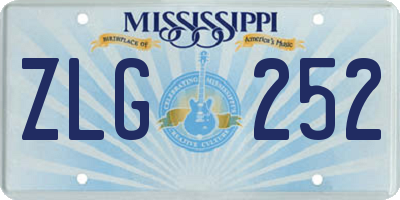 MS license plate ZLG252