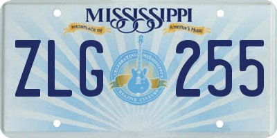 MS license plate ZLG255