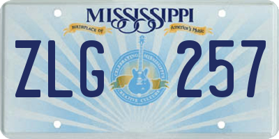 MS license plate ZLG257
