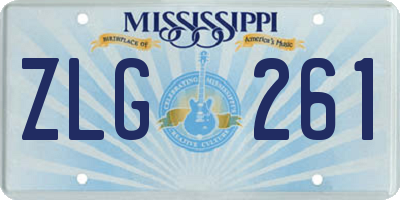 MS license plate ZLG261