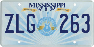 MS license plate ZLG263