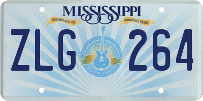 MS license plate ZLG264