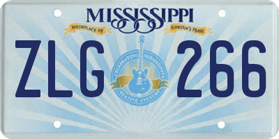 MS license plate ZLG266