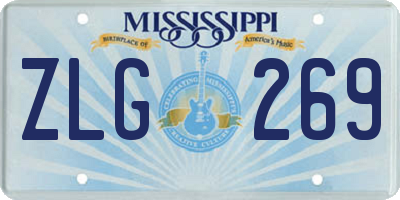 MS license plate ZLG269