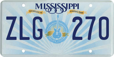 MS license plate ZLG270